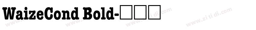 WaizeCond Bold字体转换
